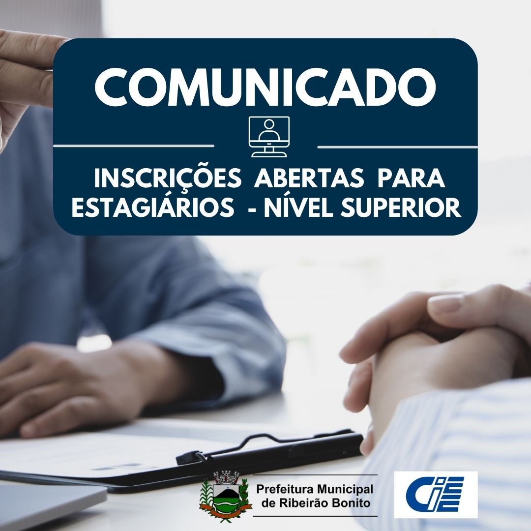 PREFEITURA DE RIBEIRÃO BONITO ABRE VAGAS PARA ESTAGIÁRIOS 